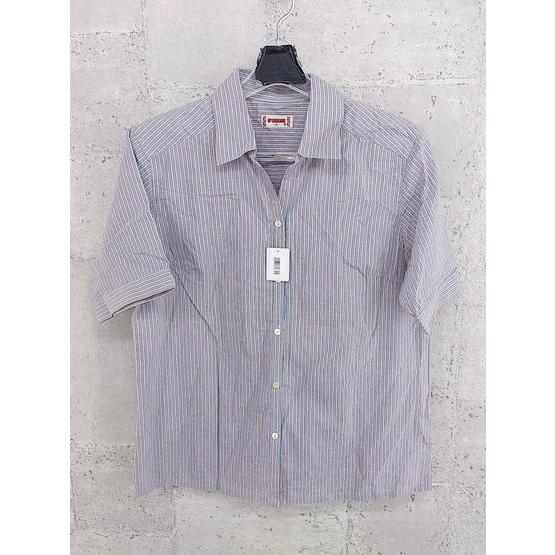 ◇ ◎ McGREGOR マックレガー ストライプ 半袖 シャツ ブラウス サイズL ブルー オレンジ系 レディース ..