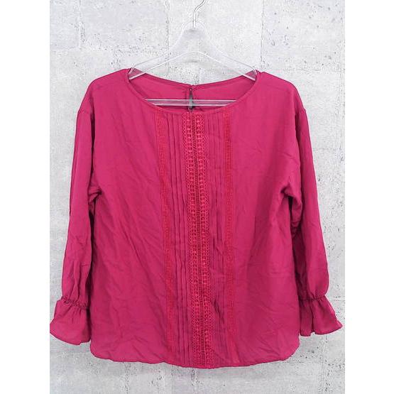 ◇ ●新品● ELLE タグ付き タック 長袖 シャツ 38 パープル系 レディース 【中古】(4)