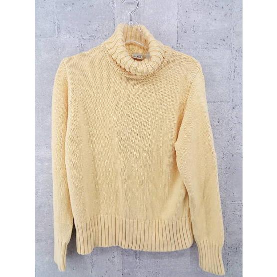 ◇ L.L.Bean エルエルビーン コットン 長袖 ニット M イエロー系 * 【中古】