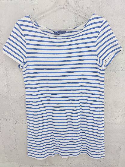 ◇ UNITED ARROWS ユナイテッドアローズ ボーダー 半袖 Tシャツ ブルー オフホワイト * 【中古】