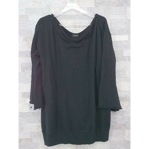 ◇ ZUCCa ズッカ ニット 長袖 チュニック M ブラック * 【中古】 ◇ ZUCCa ズッカ ニット 長袖 チュニック M ブラック * 【中古】