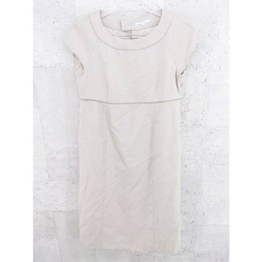 ◇ SHIPS シップス ラメ ノースリーブ 膝丈 ワンピース S グレージュ * 【中古】 ◇ SHIPS シップス ラメ ノースリーブ 膝丈 ワンピース S グレージュ * 【中古】