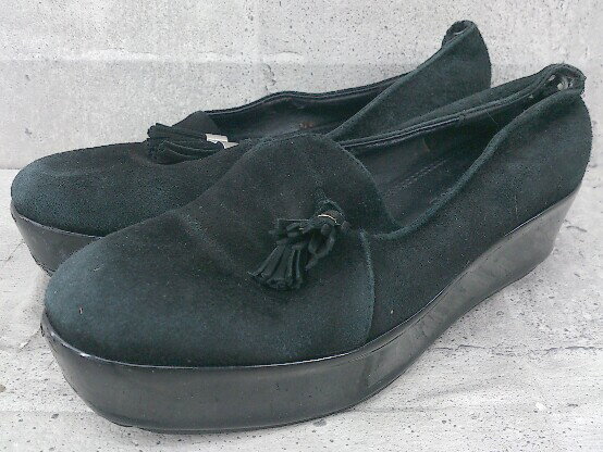 ◇ FRAY I.D フレイ アイディー タッセル 厚底 シューズ 36 ブラック * 【中古】