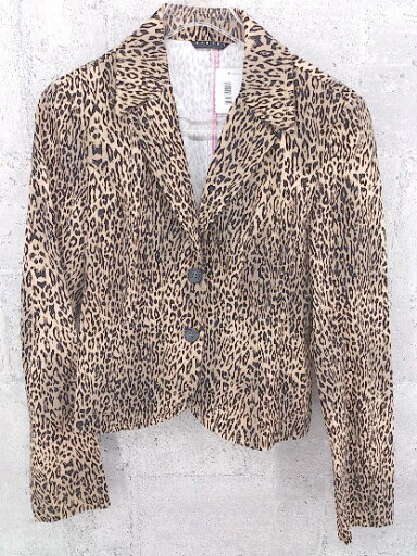 ◇ SISLEY シスレー BENETTON イタリア製 豹柄 レオパード 2B 長袖 テーラード ジャケット 40 ブラウン ブラック * 【中古】 ◇ SISLEY シスレー BENETTON イタリア製 豹柄 レオパード 2B 長袖 テーラード ジャケット 40 ブラウン ブラック * 【中古】