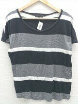 ◇ iCB アイシービー ボーダー 半袖 Tシャツ カットソー S ブラック * 【中古】