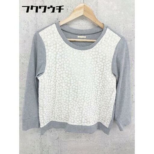 ◇ BEAMS HEART ビームスハート 刺繍 切り替え 長袖 Tシャツ カットソー グレー ホワイト レディース 【中古】 【中古】 ◇ BEAMS HEART ビームスハート 刺繍 切り替え 長袖 Tシャツ カットソー グレー ホワイト レディース 【中古】 【中古】
