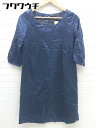 ◇ BEAUTY & YOUTH ビューティアンドユース UNITED ARROWS シルク混 七分袖 ミニ ワンピース サイズS ネイビー レディース 【中古】 【中古】
