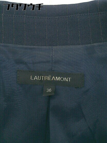 ◇ LAUTREAMONT ロートレアモン ピン ストライプ 長袖 テーラード ジャケット サイズ36 ネイビー レディース 【中古】
