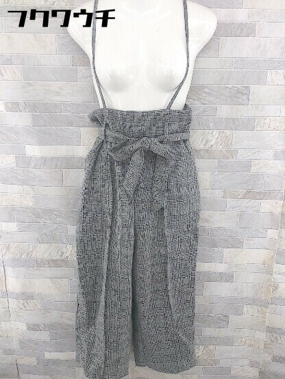 ◇ ◎ fifth フィフス チェック サスペンダー付き パンツ サイズM グレー系 レディース 【中古】
