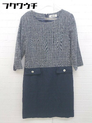 ◇ Arcenciel アルカンシェル バックジップ 長袖 膝下丈 ワンピース サイズ13AR ネイビー系 レディース 【中古】 ◇ Arcenciel アルカンシェル バックジップ 長袖 膝下丈 ワンピース サイズ13AR ネイビー系 レディース 【中古】
