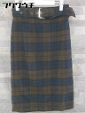 ◇ ◎ Simplicite シンプリシテェ チェック 膝下丈 タイト スカート 表記なし ブラウン系 レディース 【中古】