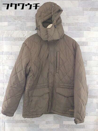 ■ FIRST DOWN ファーストダウン キルティング ジップアップ 長袖 中綿 ジャケット サイズLL ブラウン メンズ 【中古】