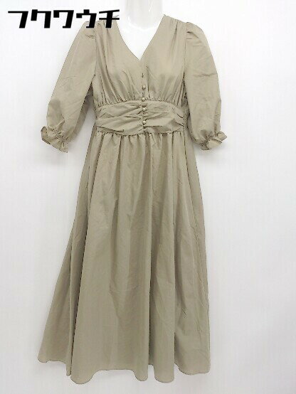 ◇ fifth フィフス フロントボタン 長袖 ロング ワンピース サイズM ベージュ系 レディース 【中古】