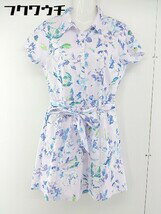 ◇ ◎ rienda リエンダ 花柄 半袖 ミニ ワンピース サイズM パープル マルチ レディース 【中古】
