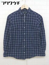 ◇ UNITED ARROWS チェック 長袖 シャツ ブラウス サイズ 38 ネイビー ホワイト レディース 【中古】