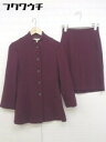 ◇ ANNE KLEIN petites アンクライン ジャケット 膝丈 スカート セットアップ サイズ7 バーガンディ系 レディース 【中古】