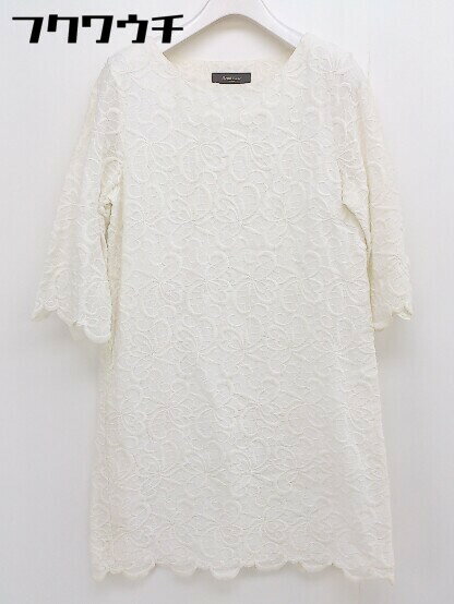 ◇ Demi-Luxe BEAMS デミルクス ビームス 七分袖 ミニ ワンピース サイズ36 オフホワイト レディース 【中古】