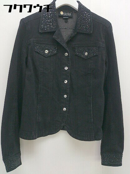 ◇ CHRISTINE ALEXANDER ラインストーン 長袖 デニム ジャケット サイズXS ブラック レディース 【中古】