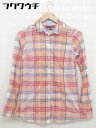 ◇ ◎ TOMMY HILFIGER トミーヒルフィガー チェック 長袖 シャツ サイズ2 オレンジ系 マルチ レディース 【中古】(4)