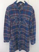 ◇ Avan Lily アヴァンリリィ チェック 長袖 膝丈 シャツ ワンピース サイズF ブルー系 レディース 【中古】