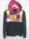 ◇ VOLCOM ボルコム 裏起毛 ジップアップ 長袖 パーカー サイズ S ブラック マルチ レディース 【中古】