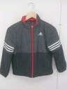 ◇ adidas アディダス 中綿 長袖 ジップアップ ジャケット サイズ130 チャコールグレー系 レディース メンズ 【中古】