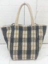■ BEAUTY & YOUTH ビューティアンドユース UNITED ARROWS 総柄 ハンド バッグ ベージュ ブラック レディース P 【中古】