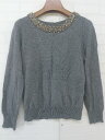 ◇ Spick & Span 装飾ビジュー アンゴラ混 長袖 ニット セーター ダークグレー レディース P 【中古】(4)