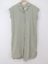◇ chocol raffine robe ショコラ フィネ ローブ 開襟 半袖 膝下丈 ワンピース カーキ系 レディース P 【中古】