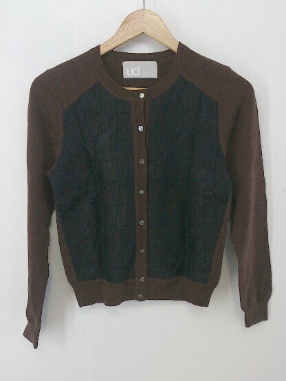 ◇ ud by nolley's sophi レース ウールニット 長袖 カーディガン サイズ38 ブラウン系 ブラック レディース メンズ P 【中古】