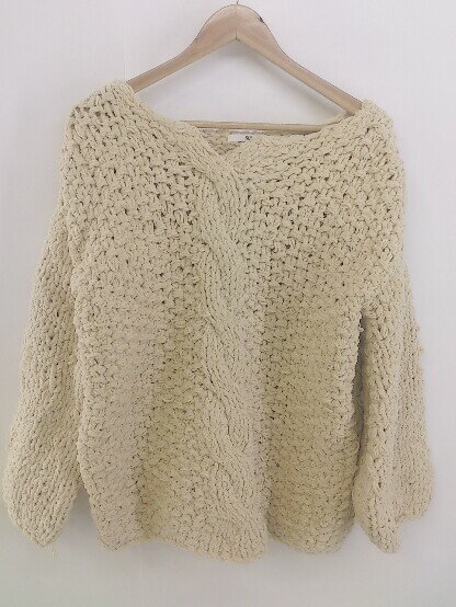 ■ SLY スライ コットンニット 長袖 セーター サイズF ベージュ系 レディース メンズ P 【中古】