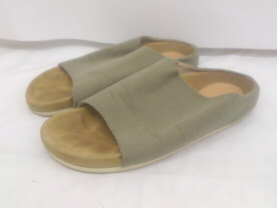 ◇ Lagoon オープントゥ フラットサンダル （約21-22cm相当） カーキ レディース P 【中古】