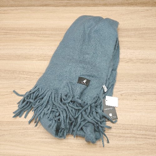 ◇ KANGOL フリンジ 無地 マフラー 表記なし ブルー レディース E 【中古】 ◇ KANGOL フリンジ 無地 マフラー 表記なし ブルー レディース E 【中古】