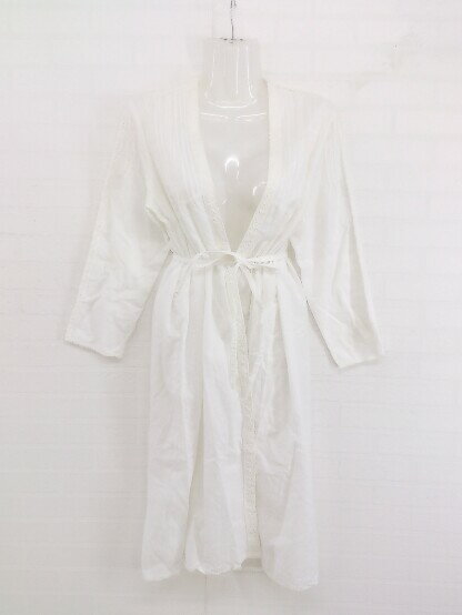 ◇ ◎ Ungrid アングリッド レースドッキング 長袖 ガウンカーディガン サイズF ホワイト系 レディース メンズ P 【中古】