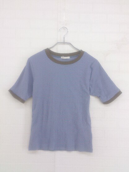 ◇ ehka sopo エヘカソポ ボーダー 半袖 カットソー サイズF グレー系 ピンク系 カーキ系 レディース P 【中古】