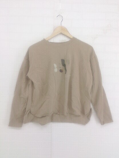 ◇ CLEIO クレイオ プリント 長袖 Tシャツ カットソー サイズF ベージュ系 グレージュ系 マルチ レディース メンズ P 【中古】