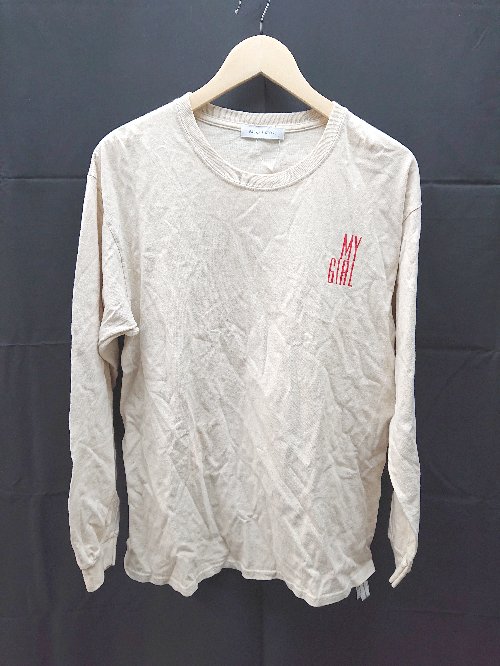 ◇ FREAK'S STORE フリークスストア バックプリント コットン 長袖 Tシャツ サイズF ベージュ レディース メンズ E 1 【中古】