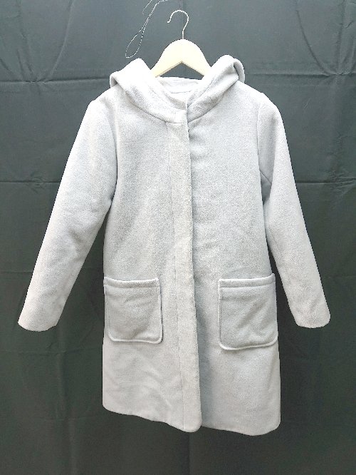 ◇ MAJESTIC LEGON フード ㇷーディ フロントスナップボタン 無地 長袖 コート サイズS ブルー レディース E 1 【中古】