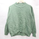 ◇ RAY CASSIN レイカズン モックネック ケーブル 起毛 シンプル 長袖 ニット サイズF グリーン系 レディース E 【中古】