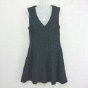 ◇ BCBGMAXAZRIA 総柄 ノースリーブ ミニ ワンピース サイズ6 グリーン系 ブラック レディース P 【中古】
