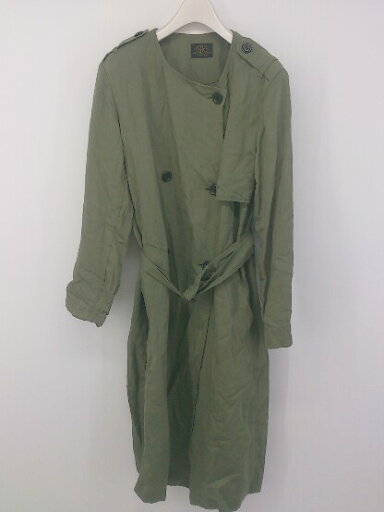 ◇ ◎ ARC AMERICAN RAG CIE アメリカンラグシー ウエストベルト付き 長袖 コート サイズF グリーン系 レディース P 【中古】 ◇ ◎ ARC AMERICAN RAG CIE アメリカンラグシー ウエストベルト付き 長袖 コート サイズF グリーン系 レディース P 【中古】