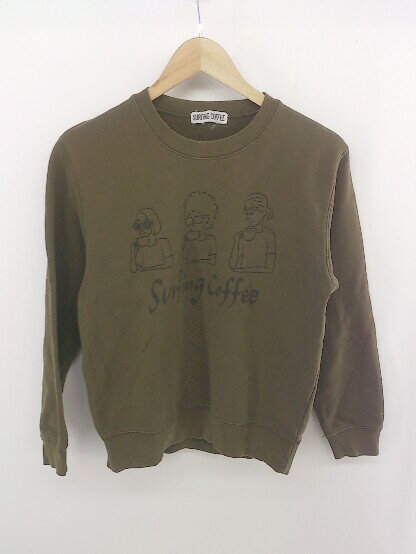 ◇ Surfing Coffee サーフィンコーヒー 長袖 トレーナー サイズS グリーン系 レディース P 【中古】