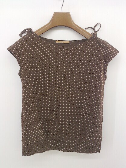 ◇ SUIVI スイヴィ ドット 水玉 半袖 Tシャツ カットソー サイズ2 ブラウン系 ライトベージュ系 レディース メンズ P 【中古】