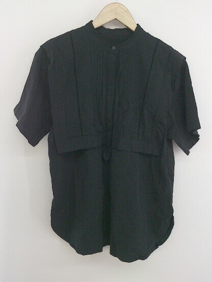 ◇ KBF ケービーエフ URBAN RESEARCH バンドカラー 半袖 ブラウス カットソー サイズOne ブラック レディース メンズ P 【中古】