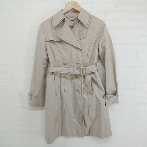 ◇ ◎ ef-de エフデ 2WAY バックスリット 長袖 トレンチコート サイズ7 ベージュ系 レディース P 【中古】 ◇ ◎ ef-de エフデ 2WAY バックスリット 長袖 トレンチコート サイズ7 ベージュ系 レディース P 【中古】