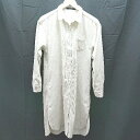 ◇ AS KNOW AS アズノゥアズ フロントボタン サイドスリット 無地 長袖 シャツ サイズF アイボリー レディース メンズ E 【中古】