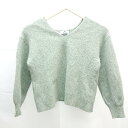 ◇ Sonny Label ショート丈 Vネック モヘヤ風起毛 長袖 ニットソー サイズF グリーン系 レディース E 【中古】