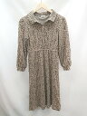 ◇ apres jour アプレジュール 花柄レース ウエストゴム 綺麗め 長袖 ロング ワンピース サイズM ベージュ レディース E 【中古】