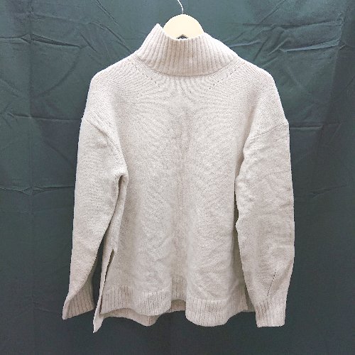 ◇ PAGEBOY ページボーイ ハイネック ケーブル 起毛 シンプル 長袖 ニット サイズF ベージュ系 レディース E 【中古】
