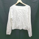 ◇ THE SHOP TK ザ ショップ ティーケー クルーネック ケーブル 起毛 長袖 ニット サイズM ホワイト系 レディース E 【中古】